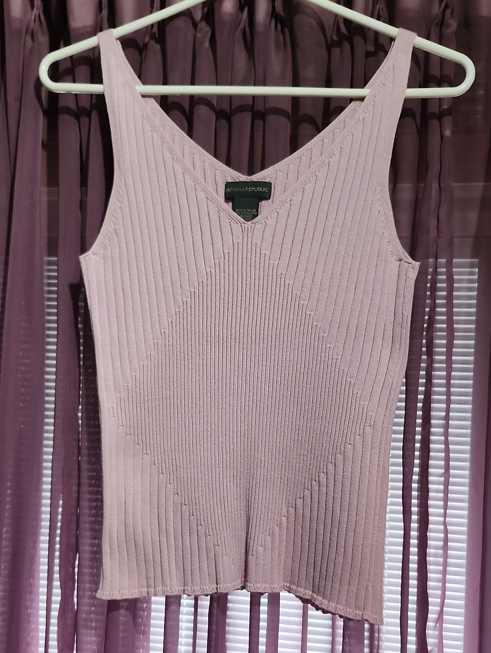 Banana Republic Lavender Rib Knit Tank Top L